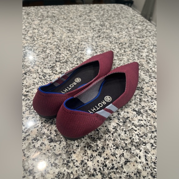 EUC, Rothy’s, Retired Magenta Racing Stripes, Point Toe Flats, Women’s Size 8 🤍 - Picture 6 of 10